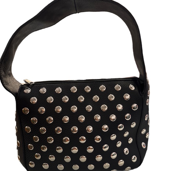 unbranded Handbags - Faux Studded Black Leather Shoulder Bag NWOT